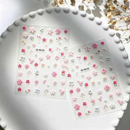 Dekorative 3D Blüten- und Schmetterling-Nagelkunst Charms
