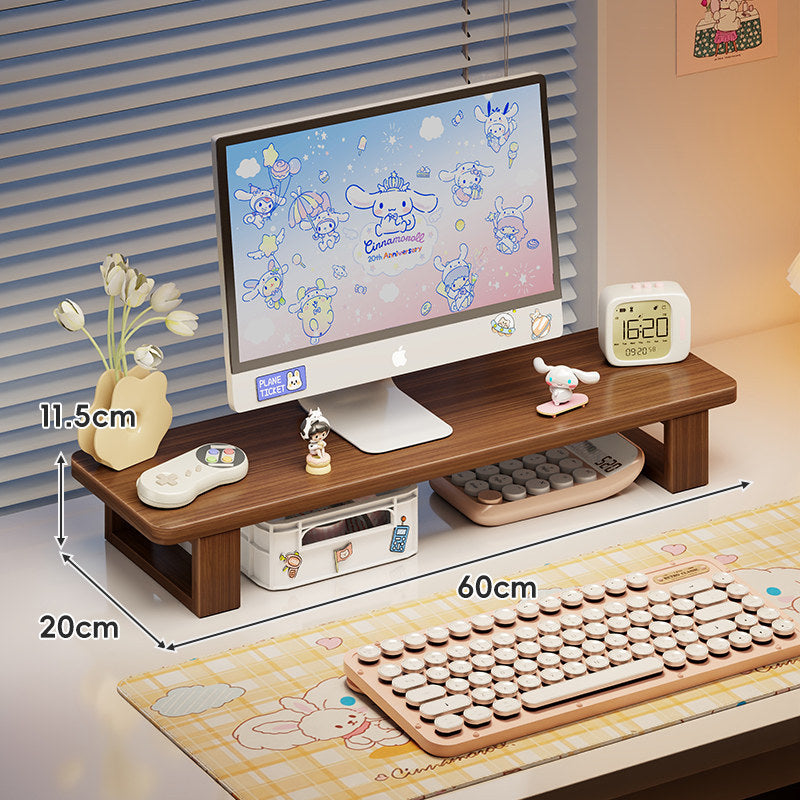 Bambus-Desktop-Monitorständer mit Unterregal-Tastaturlagerung und Kabelmanagement