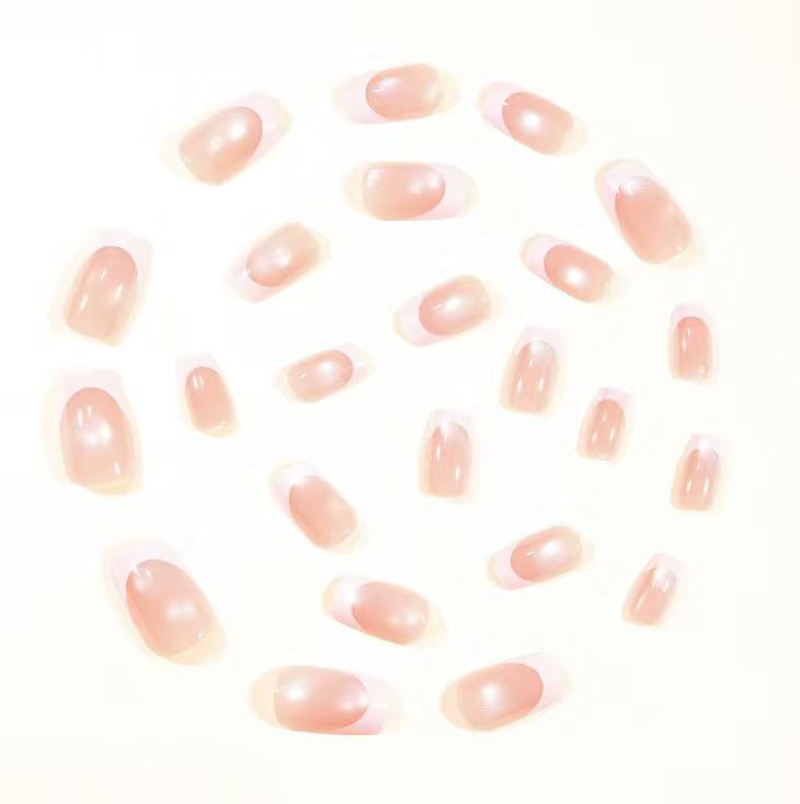 Elegante französische Spitzen-Gel-Nägel zum Aufkleben Brehn