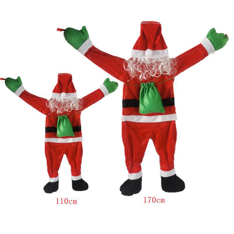 Dekorative Weihnachtsmann Türdeko mit Lichtern