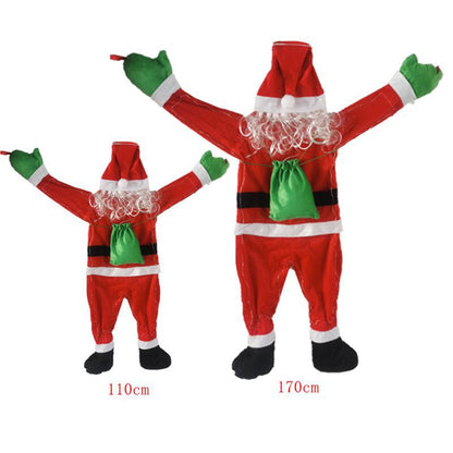 Dekorative Weihnachtsmann Türdeko mit Lichtern