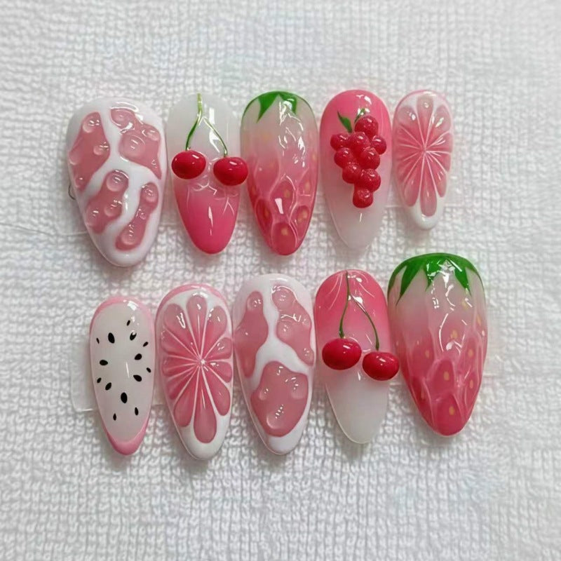 Frucht-Themen Press-On Nagelkunst Set Brehn