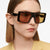 Damen quadratische Sonnenbrille mit robustem Kunststoffrahmen und schützendem UV-Filter Brehn