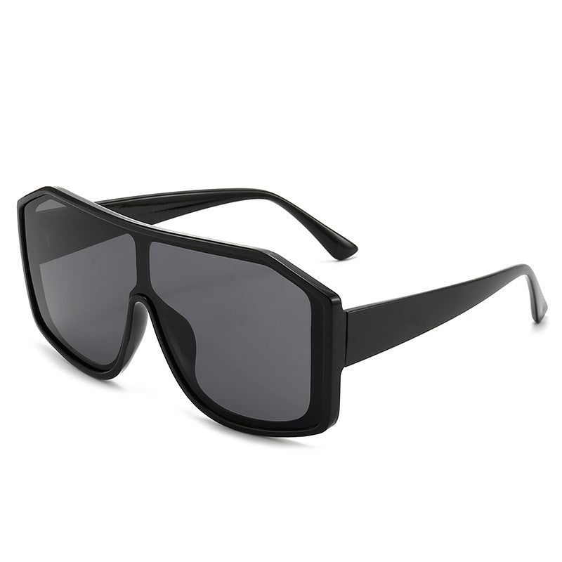 Oversized Geometric Shield Sonnenbrille Trendiges Design