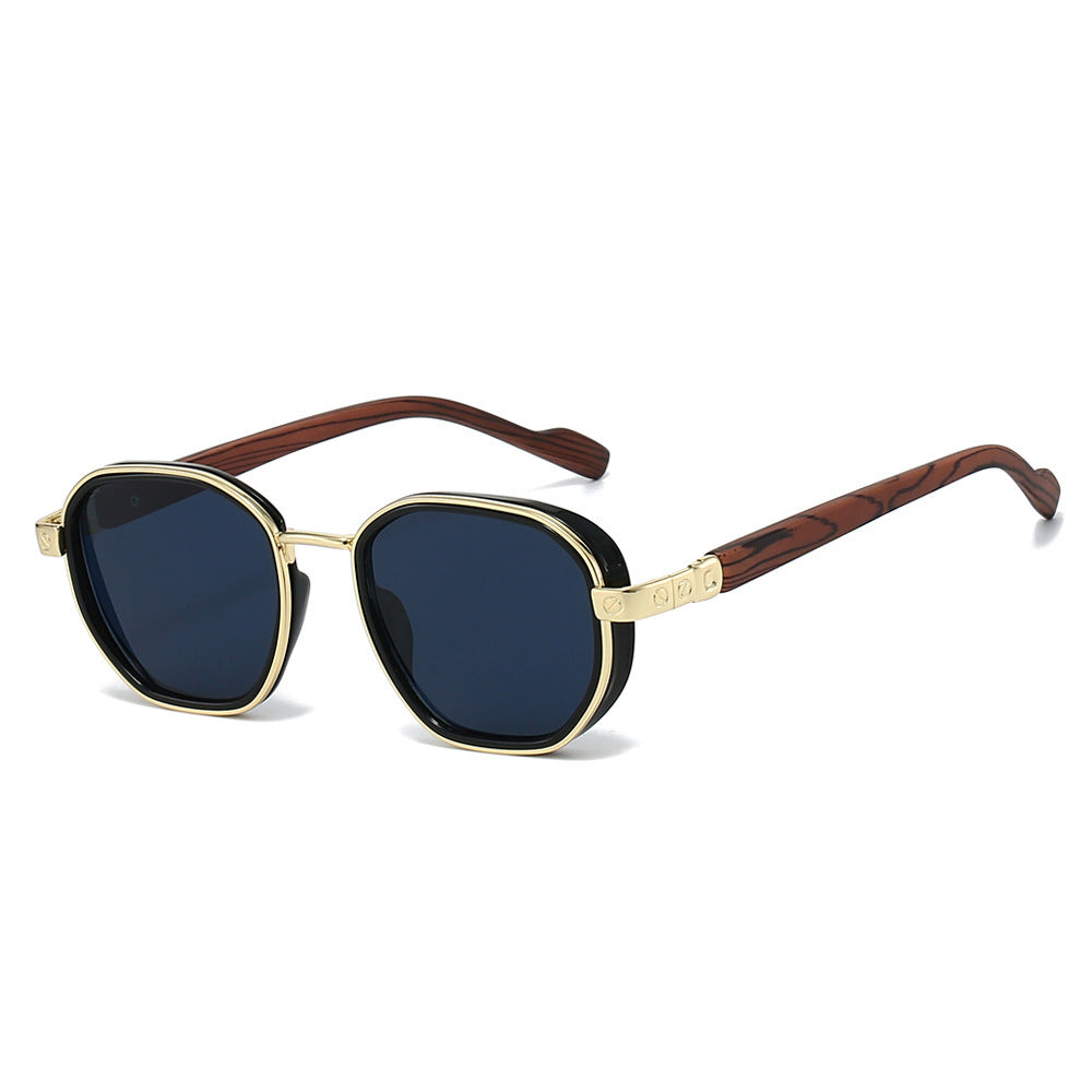 Geometrische rahmenlose Sonnenbrille mit luxuriösen goldenen Akzenten Brehn
