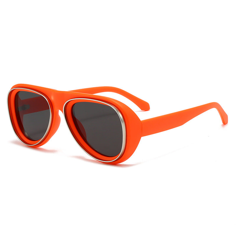 Damen modische Retro-Sonnenbrille mit breitem Rahmen Brehn