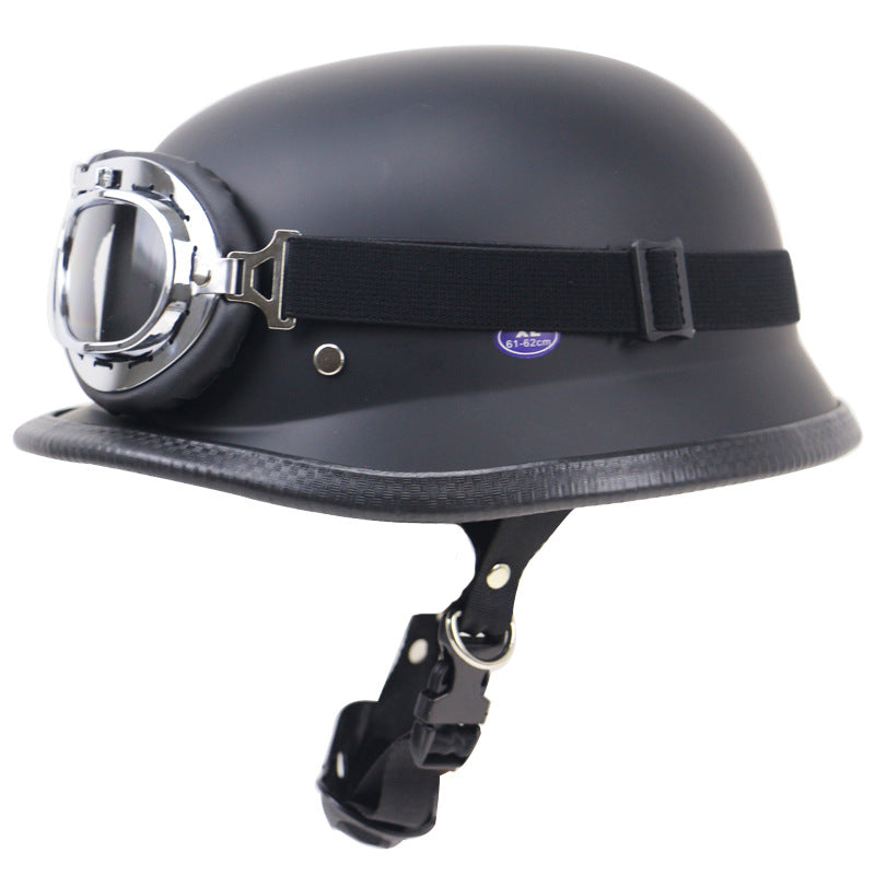 Vintage-Motorradhelm mit schützenden Goggles Brehn