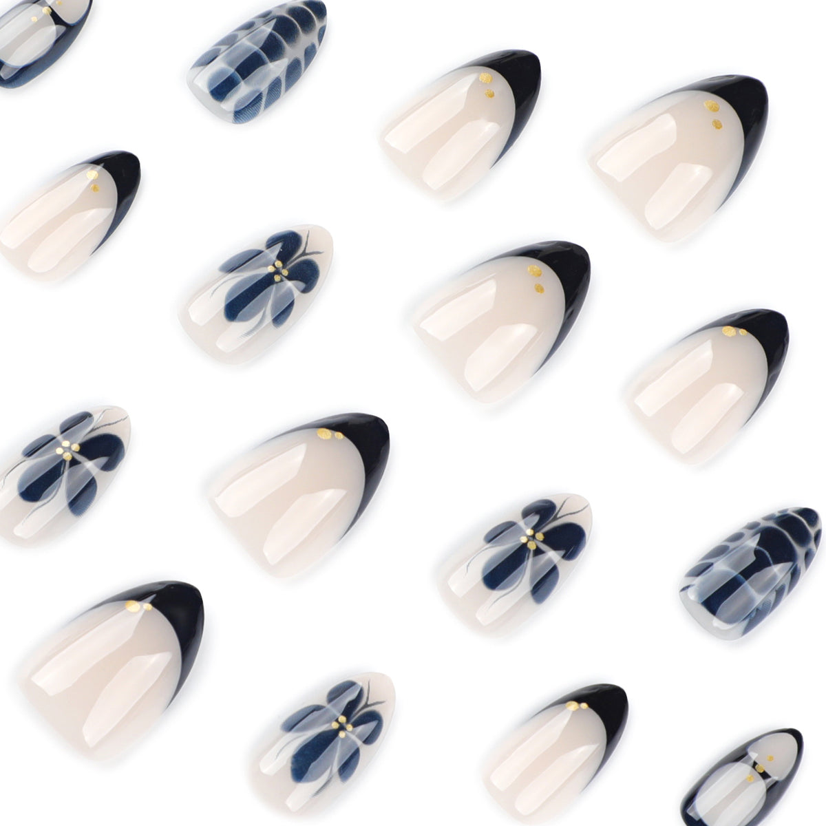 Kunstvolle Nailart im eleganten Stiletto-Design mit floralen Akzenten Brehn