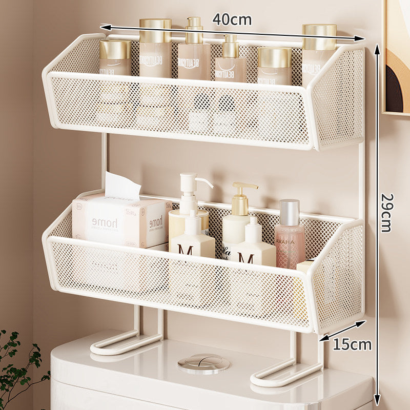 Über-Toilette Zwei-Tier Netz-Theken-Badezimmer-Organizer