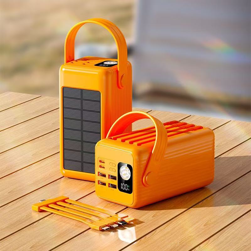 Tragbare Solar-Powerbank mit Integrierter LED-Lampe und Schnellladefunktion Brehn