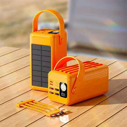 Tragbare Solar-Powerbank mit Integrierter LED-Lampe und Schnellladefunktion Brehn