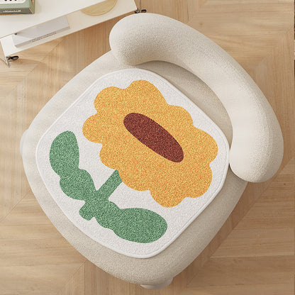 Acorn-Shaped Plush Chair Seat Cushion Pad with High-Pile Tufted Surface