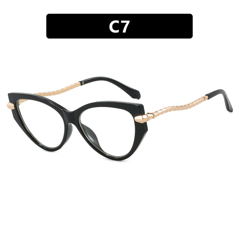 Damen Cat-Eye Sonnenbrille mit elegantem Metallrahmen und modischen Akzenten Brehn