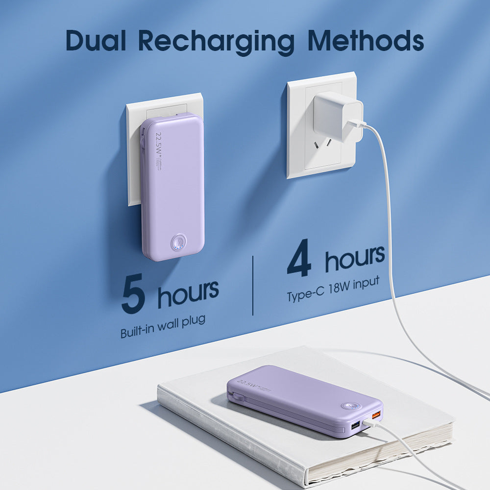 Powerbank mit Integriertem Wandstecker und Dualer Ladefunktion Brehn