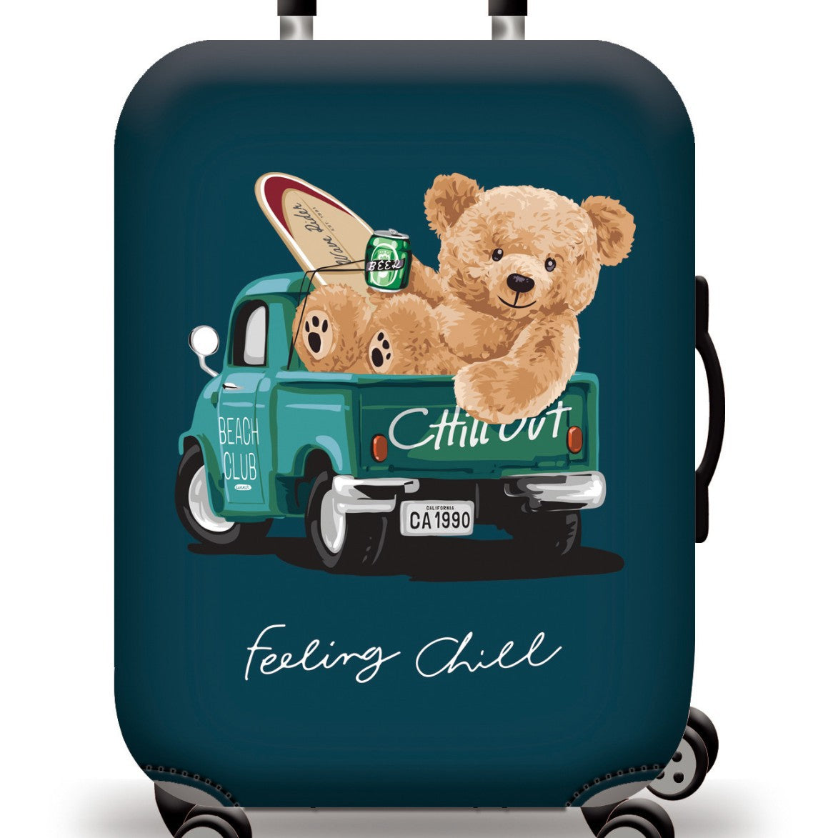 Unisex nan Kinder Trolley Koffer mit niedlichem Teddybär-Design, Hartschale, Teleskopgriff und vier lenkbaren Rollen Brehn