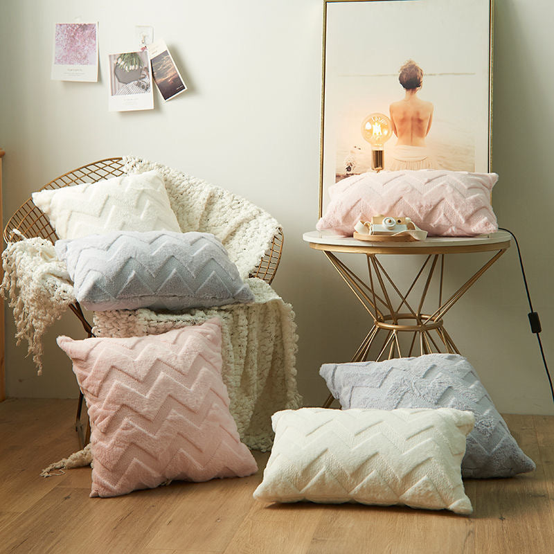 Luxuriöser Plüsch‑Zierkissenbezug mit Zickzack‑Tufting und extraweicher Haptik Brehn