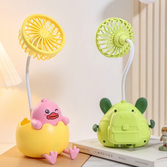 Damen Tischventilator mit verspieltem Entenmotiv und USB-LED-Beleuchtung Brehn