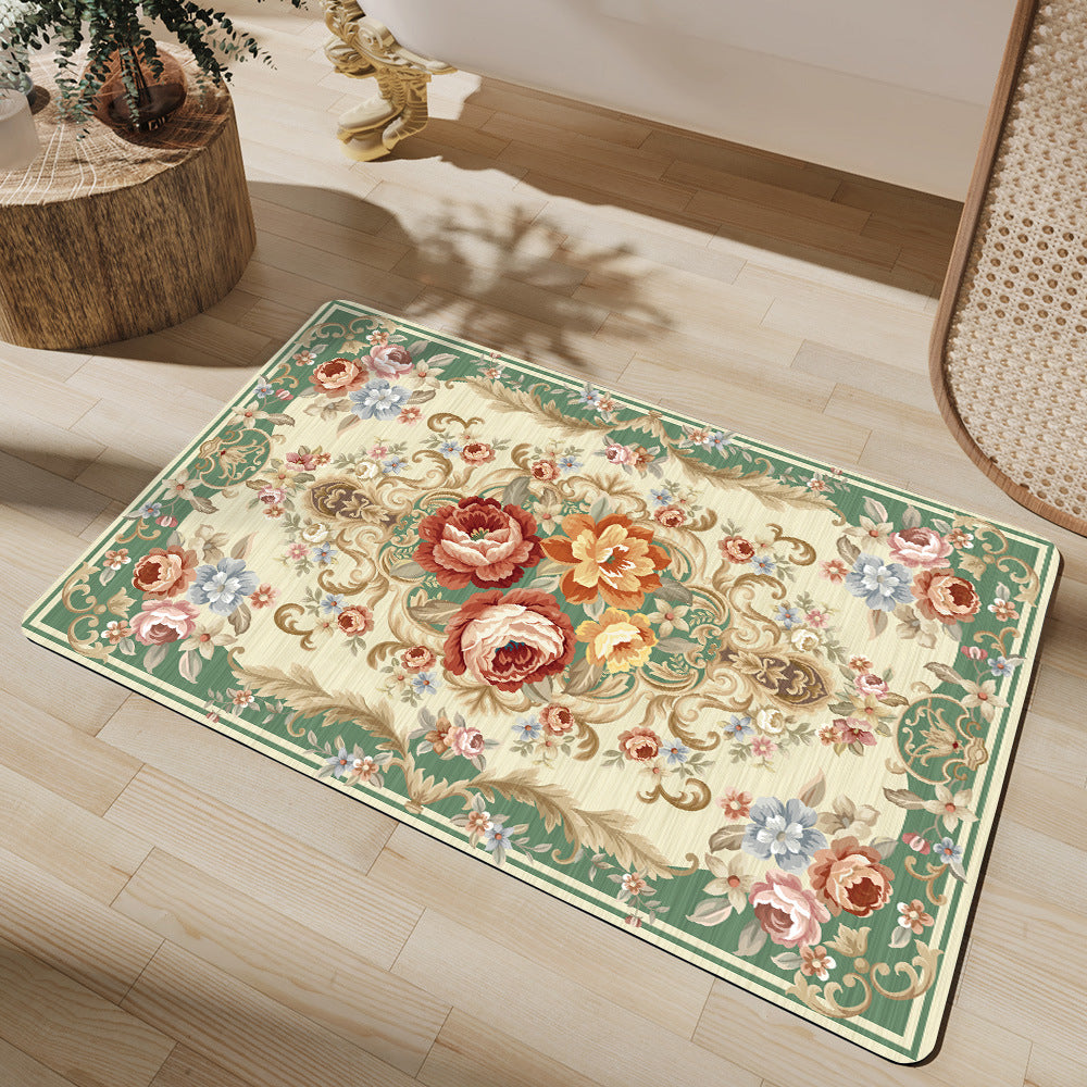 Elegante Vintage Blumen Badematte Brehn