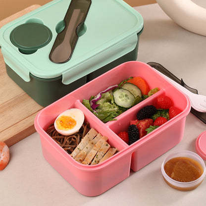 Multifunktionale Bento-Lebensmittelaufbewahrungsbox mit integrierten Utensilien
