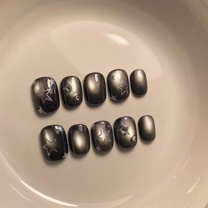 Dekoratives Press-On Nagelkunst-Set mit Stern-Designs