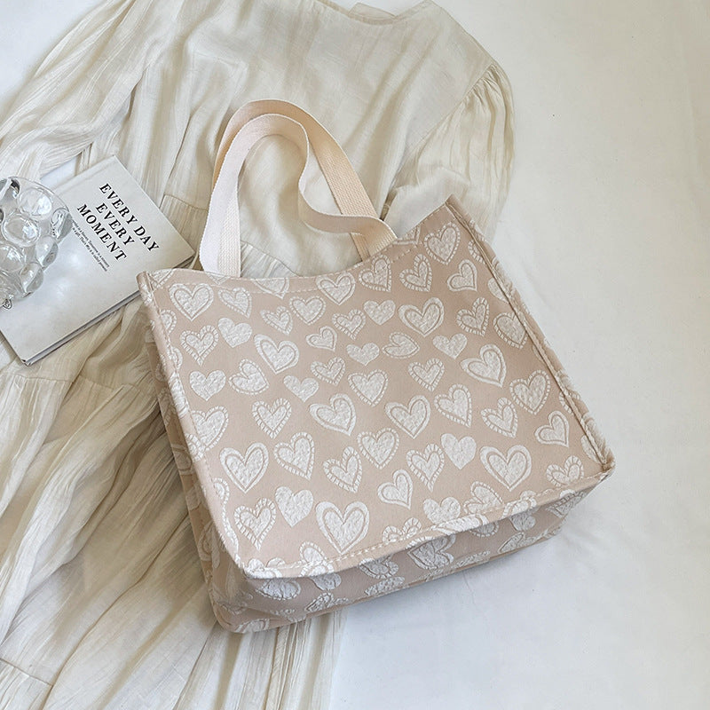 Herz-bestickte Utility Tote