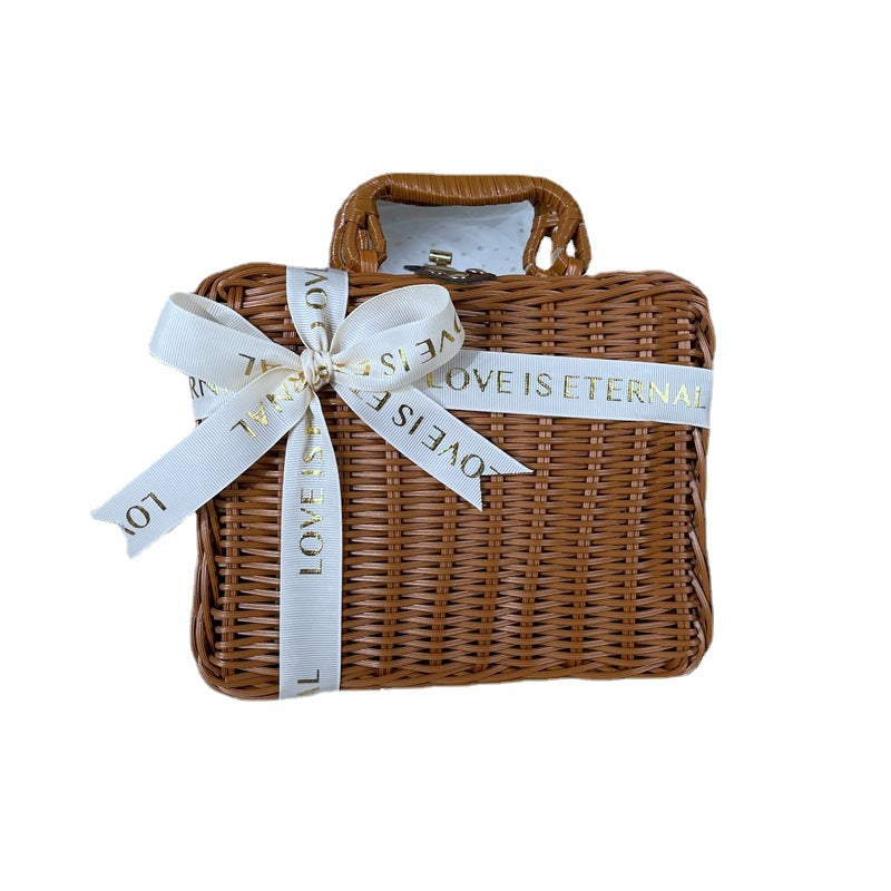 Damen klassischer Rattan Handtasche Brehn