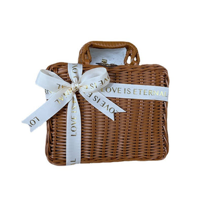 Damen klassischer Rattan Handtasche Brehn