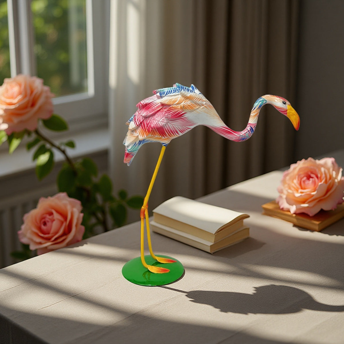 Künstlerisch gestaltete Flamingo Skulptur Brehn