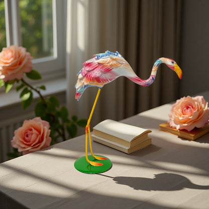 Künstlerisch gestaltete Flamingo Skulptur Brehn