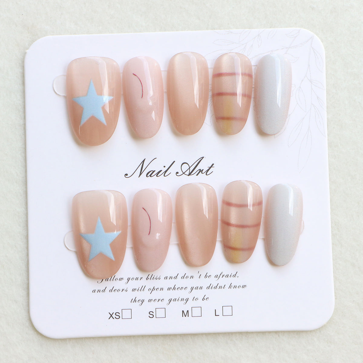 Stern-dekorierte Press-On Nagelkunst Brehn