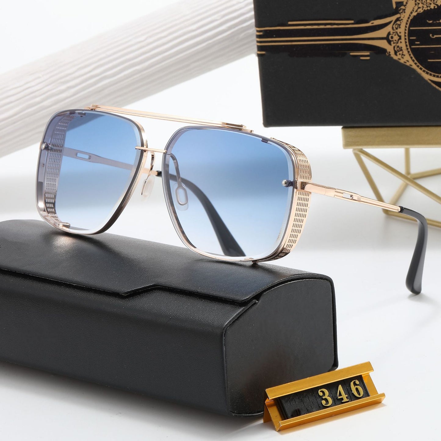 Damen Designer-Sonnenbrille mit stilvollem eckigem Rahmen und UV-Schutz Brehn