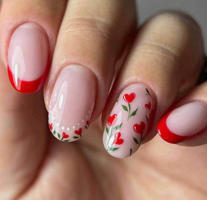 Romantisches Blumennagelkunst-Set