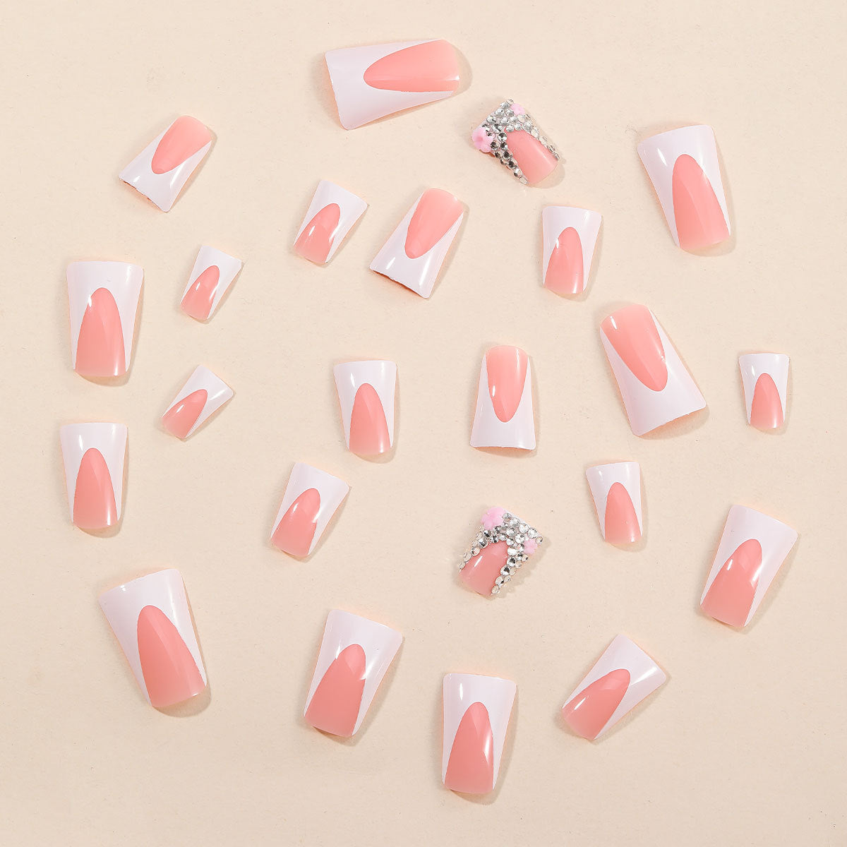 Dekorative 3D Französische Tipp Nagelkunstverlängerungen Brehn