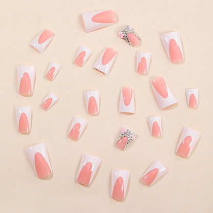 Dekorative 3D Französische Tipp Nagelkunstverlängerungen Brehn