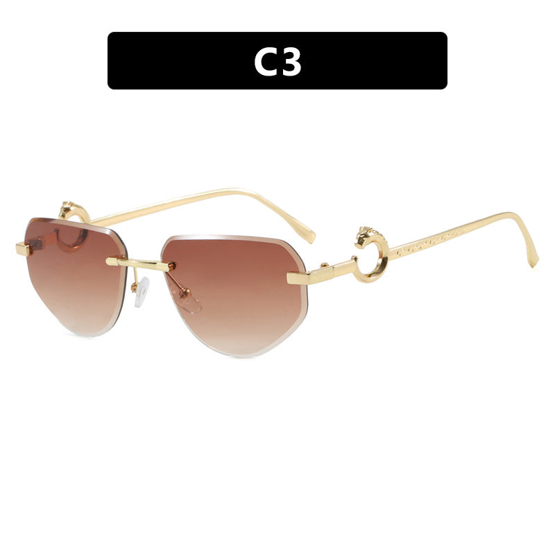 Damen trendige schicke Sonnenbrille im modernen Design mit filigranem Metallrahmen Brehn