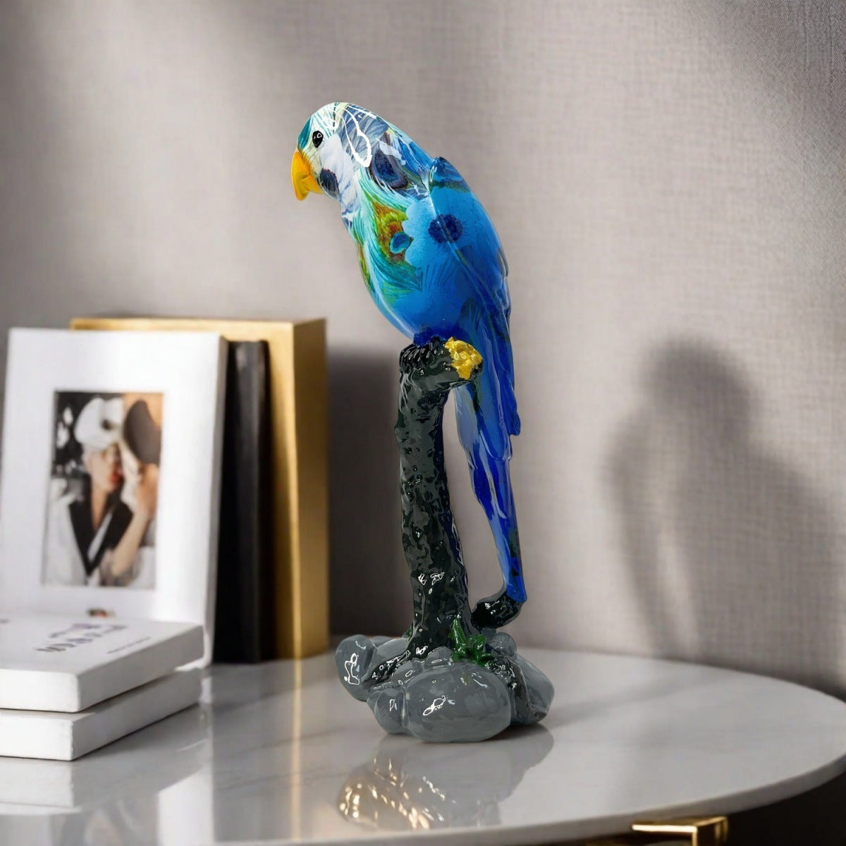 Kunstvolle Papageien Skulptur Brehn