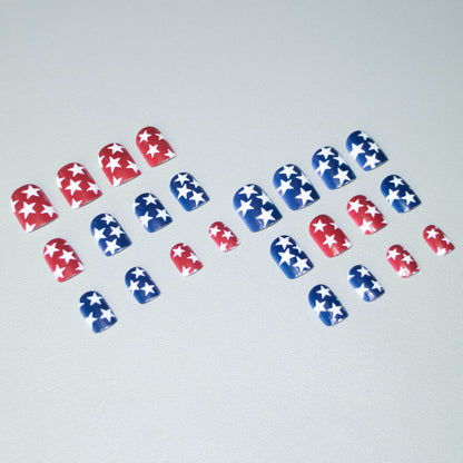 Patriotisches Stern-Themen-Nagelkunst-Set