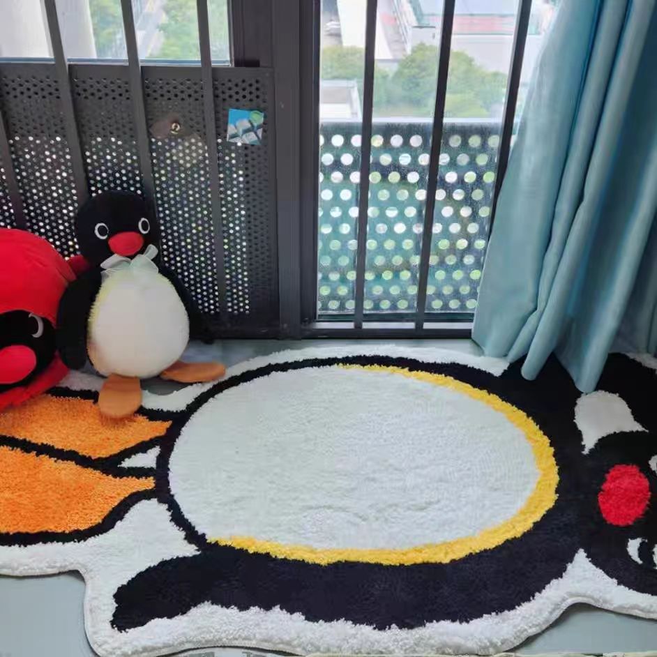 Verspielt Pinguin-förmiger Plüsch-Teppich Brehn