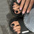 Kunstnagelset mit modernem Schwarz-Weiß-Design Brehn