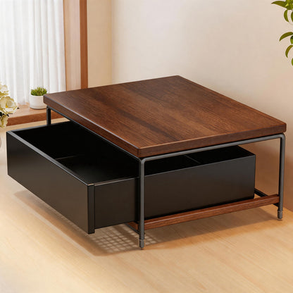 Theke Espresso Maschine Stand mit Holzoberfläche Metallrahmen und herausziehbarem Stauraum Fach
