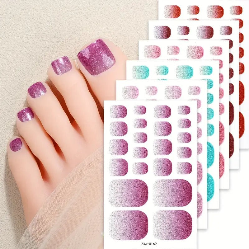 Glitter Gradient Zehennagel-Wickel