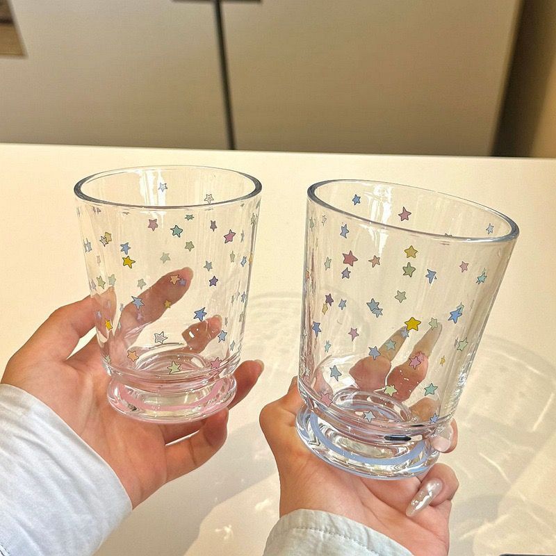 Trinkglas mit Bunten Sternen-Dekor Brehn