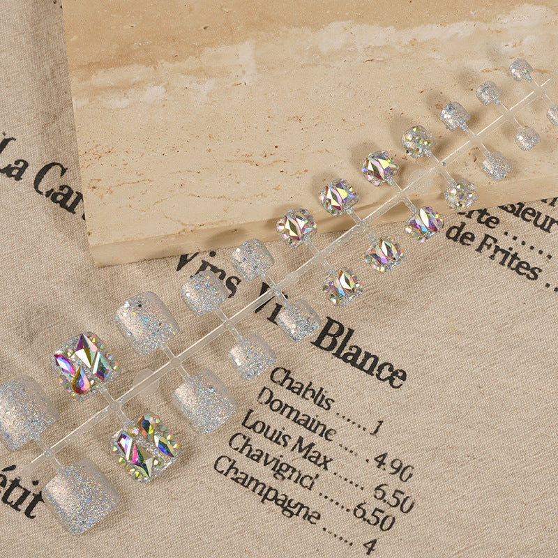 Glamourös mit Strass verziertes Druck-Nagelkunst-Set Brehn
