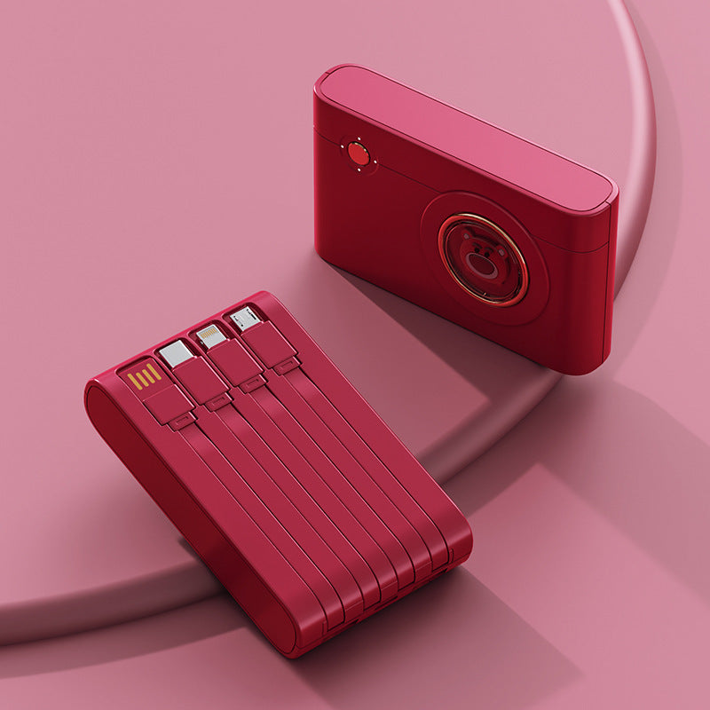 Tragbare Powerbank mit integriertem Kabelsystem und innovativer Ladefunktionen Brehn