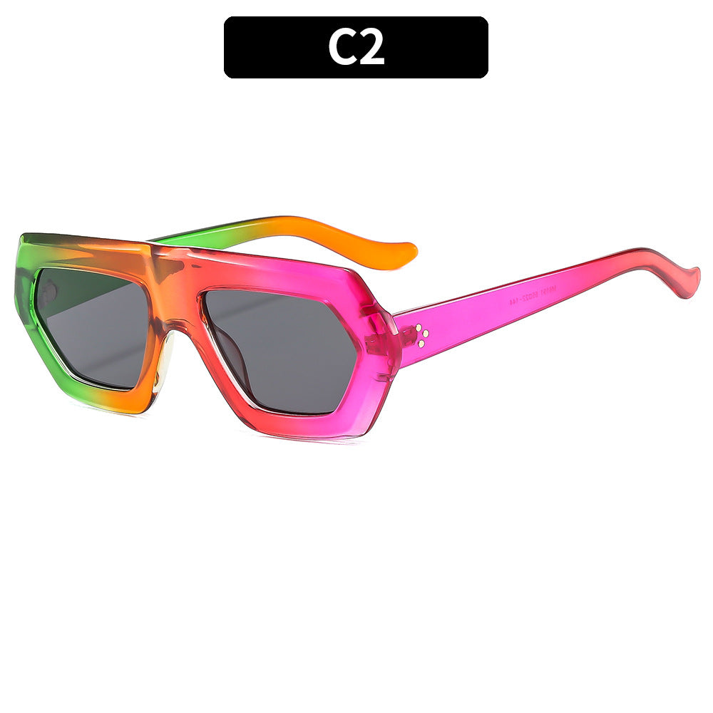 Trendsetzende Geometrische Übergroße Sonnenbrille