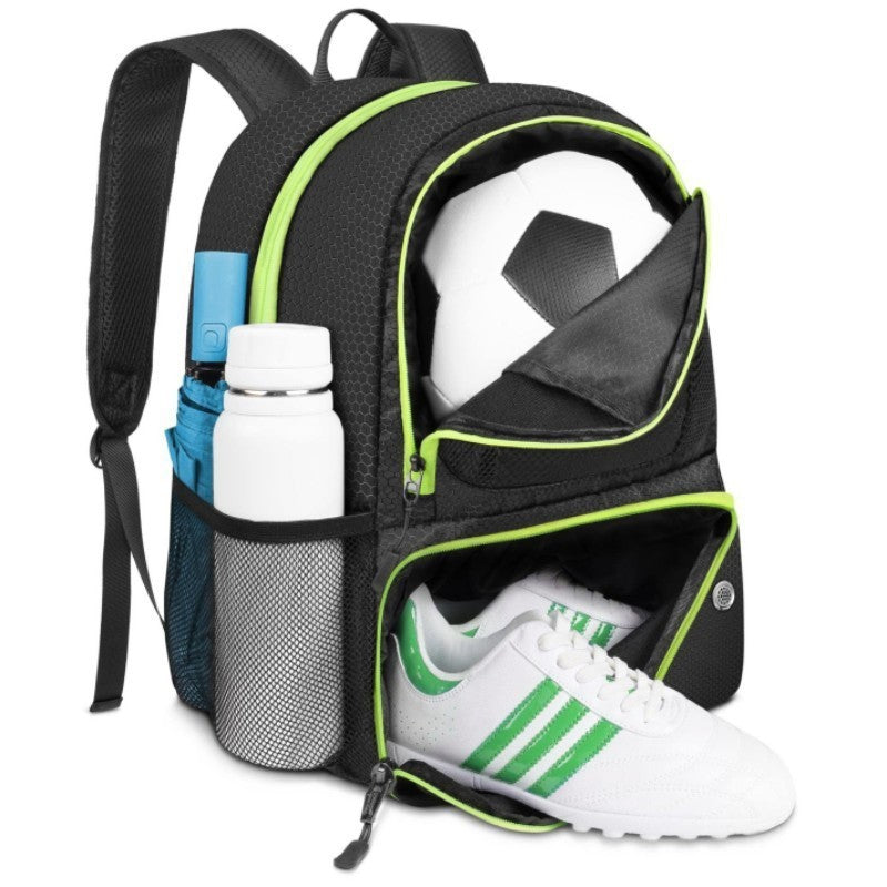 Sportlicher Rucksack mit Fächern für Fußball, Trinkflasche und Schuhe Brehn