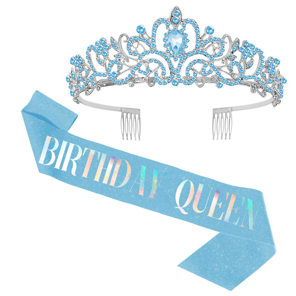 Damen Festliche Tiara mit schimmernden Strasssteinen Brehn