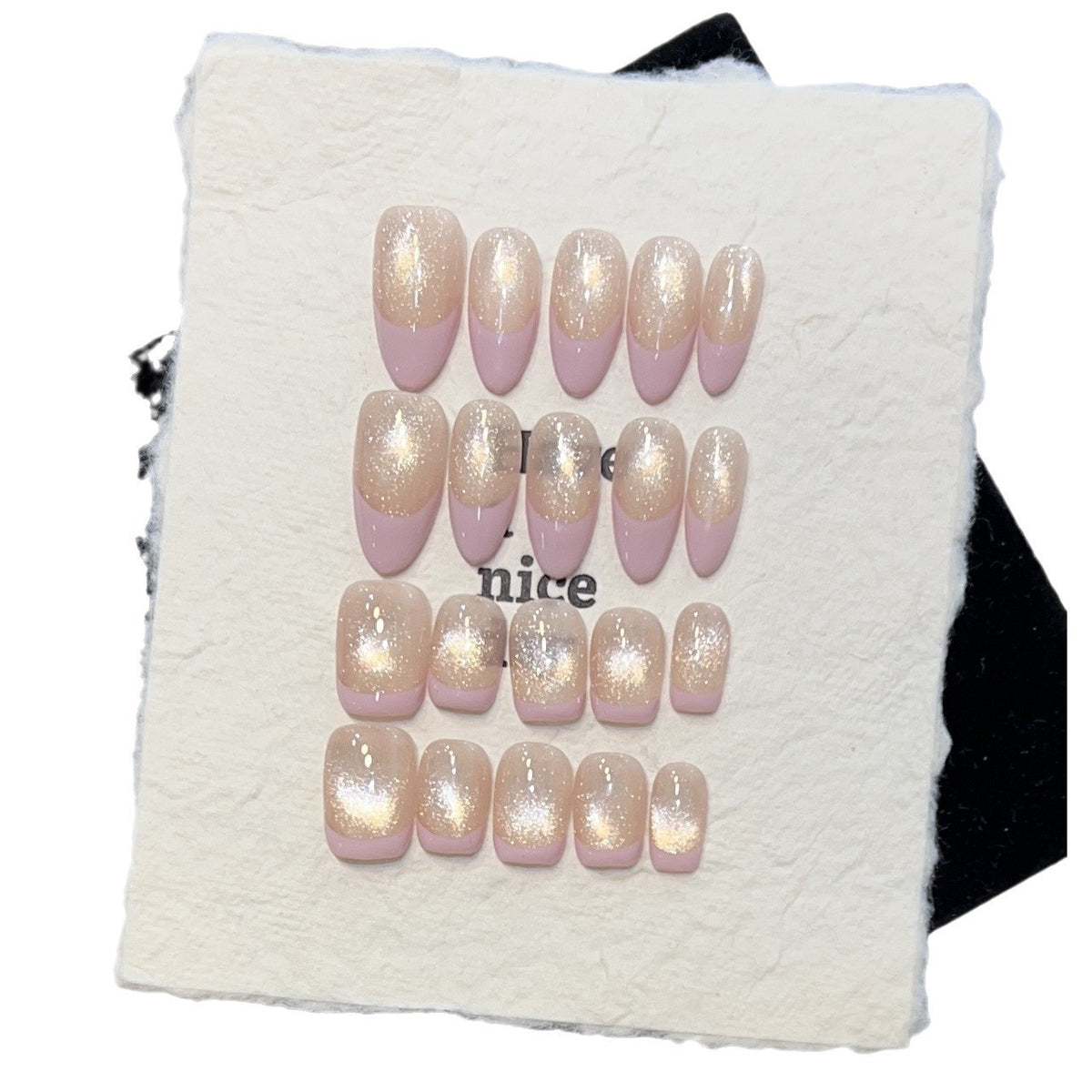 Traumhaft Glitzerndes Press-On Nagelset Brehn