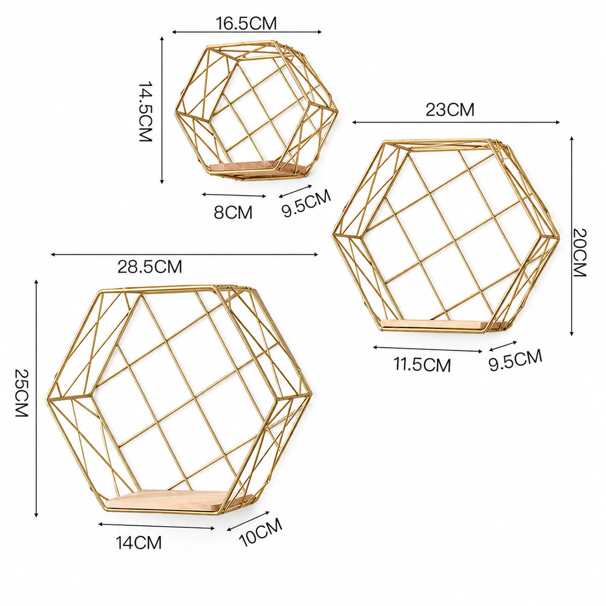 Geometrischer Drahtregal-Organizer