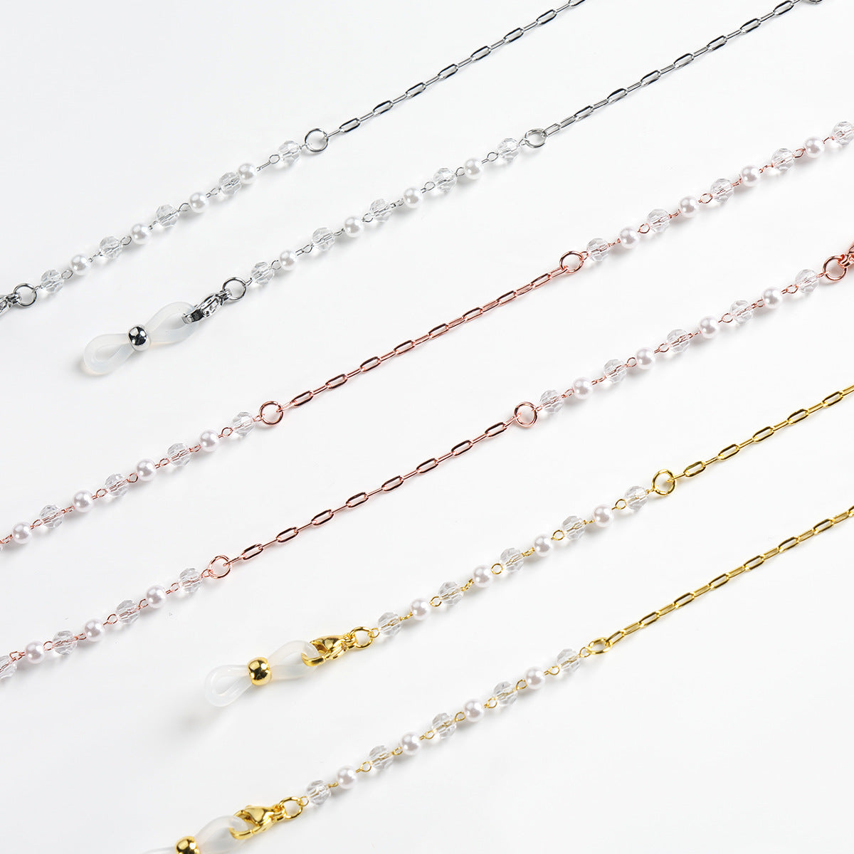 Elegante, perlenverzierte Brillenkette Brehn